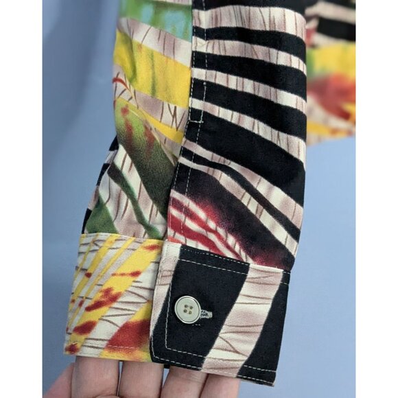 Drapers & Damons XL Multicolor Striped Abstract Jacket zebra strips zip rainbow - Picture 4 of 12